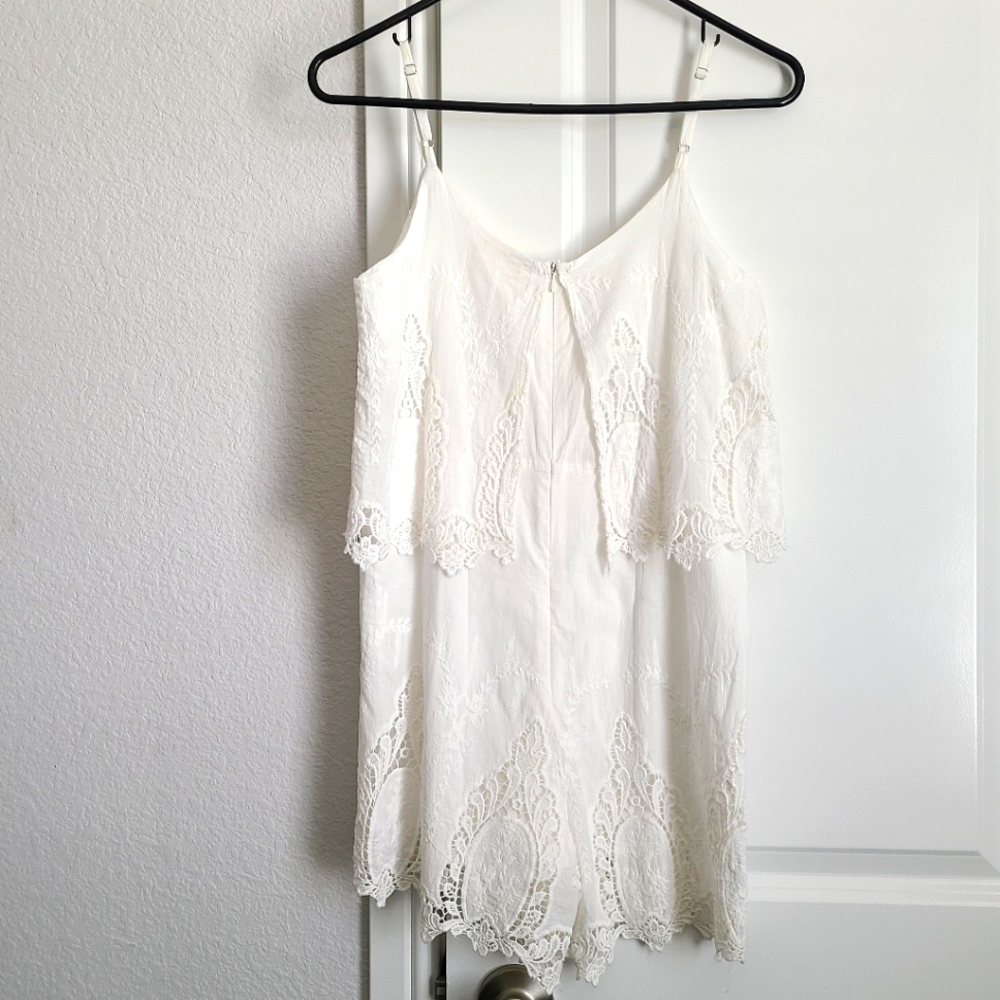 Herell Spaghetti Strap Eyelet Embroidery Rompers - Picture 2 of 3